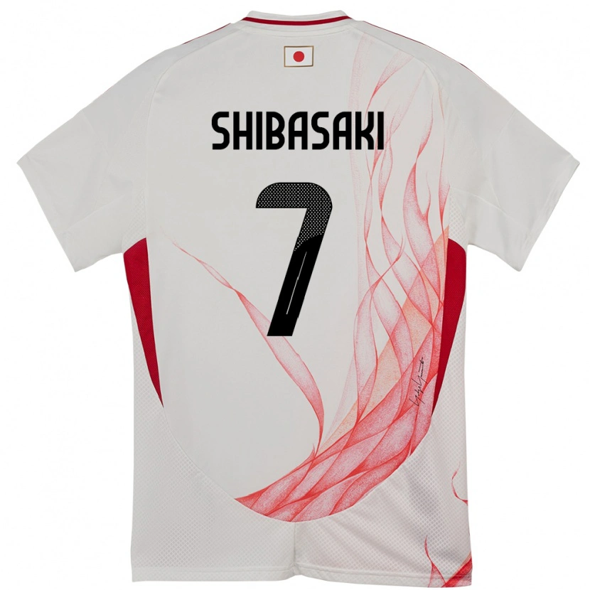 Danxen Barn Japan Gaku Shibasaki #7 Vit Bortatröja Matchtröjor 24-26 Tröjor T-Tröja