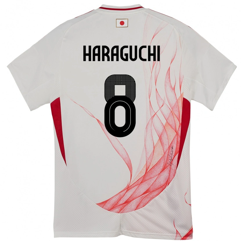Danxen Barn Japan Genki Haraguchi #8 Vit Bortatröja Matchtröjor 24-26 Tröjor T-Tröja