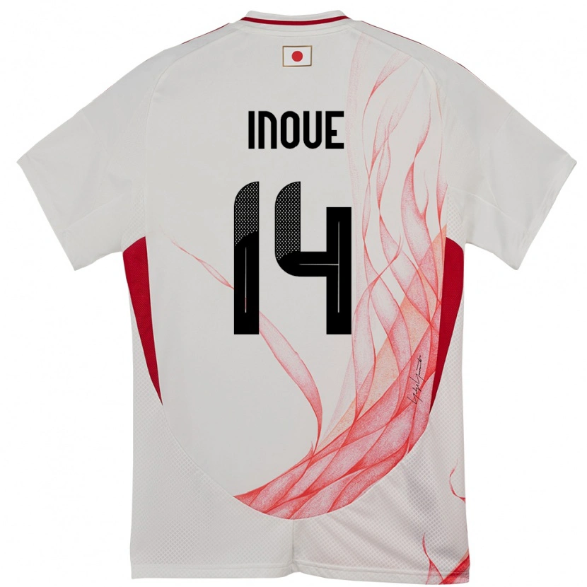 Danxen Barn Japan Ayaka Inoue #14 Vit Bortatröja Matchtröjor 24-26 Tröjor T-Tröja
