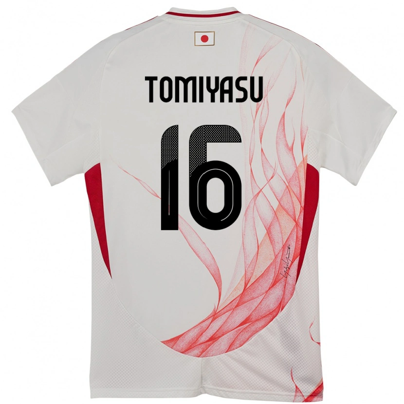 Danxen Barn Japan Takehiro Tomiyasu #16 Vit Bortatröja Matchtröjor 24-26 Tröjor T-Tröja