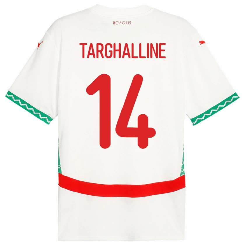 Danxen Barn Marocko Oussama Targhalline #14 Vit Bortatröja Matchtröjor 24-26 Tröjor T-Tröja