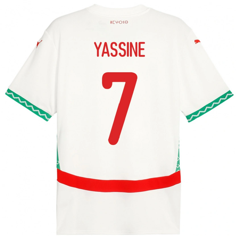 Danxen Barn Marocko Gessime Yassine #7 Vit Bortatröja Matchtröjor 24-26 Tröjor T-Tröja