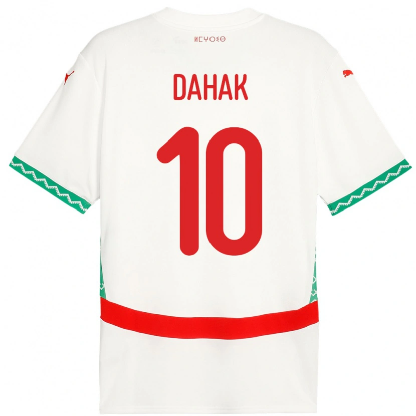 Danxen Barn Marocko Mouad Dahak #10 Vit Bortatröja Matchtröjor 24-26 Tröjor T-Tröja