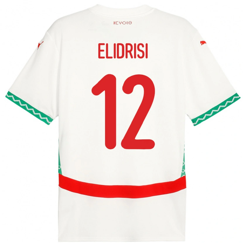 Danxen Barn Marocko Soufiane Elidrisi #12 Vit Bortatröja Matchtröjor 24-26 Tröjor T-Tröja