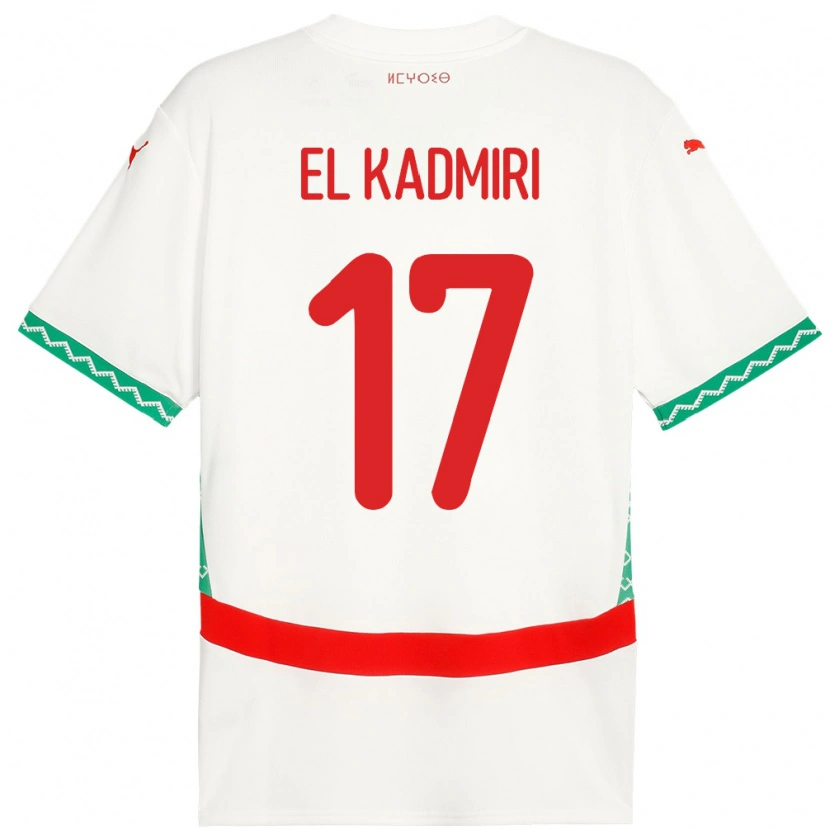 Danxen Barn Marocko Ugo Lamare El Kadmiri #17 Vit Bortatröja Matchtröjor 24-26 Tröjor T-Tröja