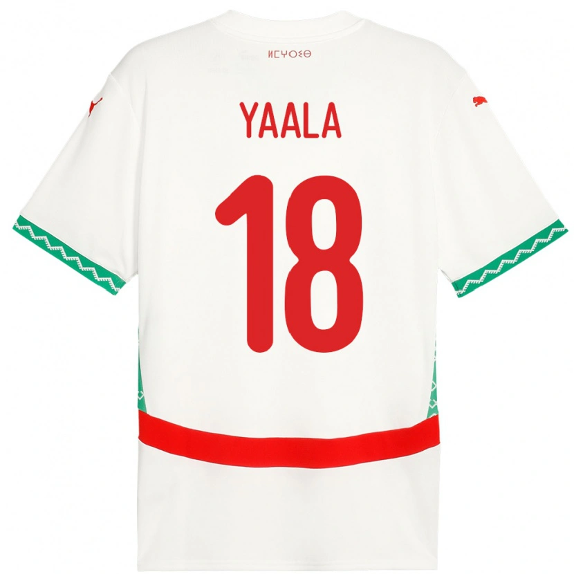 Danxen Barn Marocko Rayan Yaala #18 Vit Bortatröja Matchtröjor 24-26 Tröjor T-Tröja