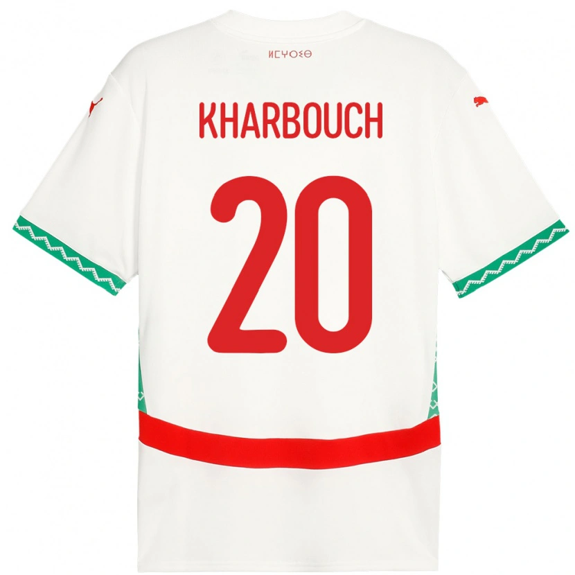 Danxen Barn Marocko Yahya Kharbouch #20 Vit Bortatröja Matchtröjor 24-26 Tröjor T-Tröja