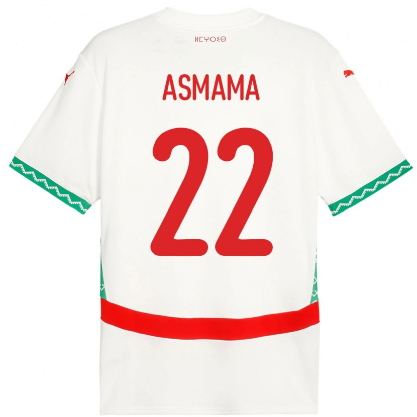 Danxen Barn Marocko Reda Asmama #22 Vit Bortatröja Matchtröjor 24-26 Tröjor T-Tröja