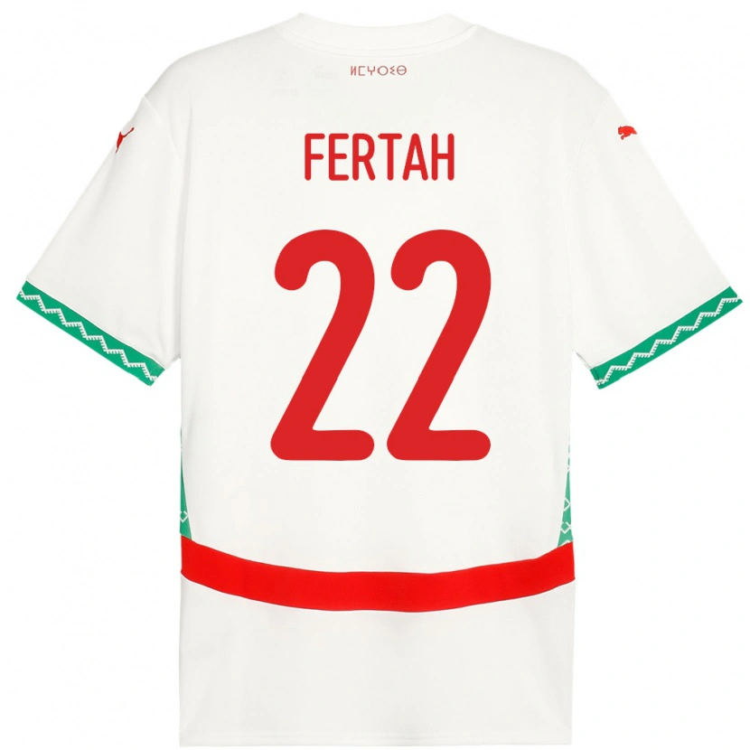 Danxen Barn Marocko Amine Fertah #22 Vit Bortatröja Matchtröjor 24-26 Tröjor T-Tröja