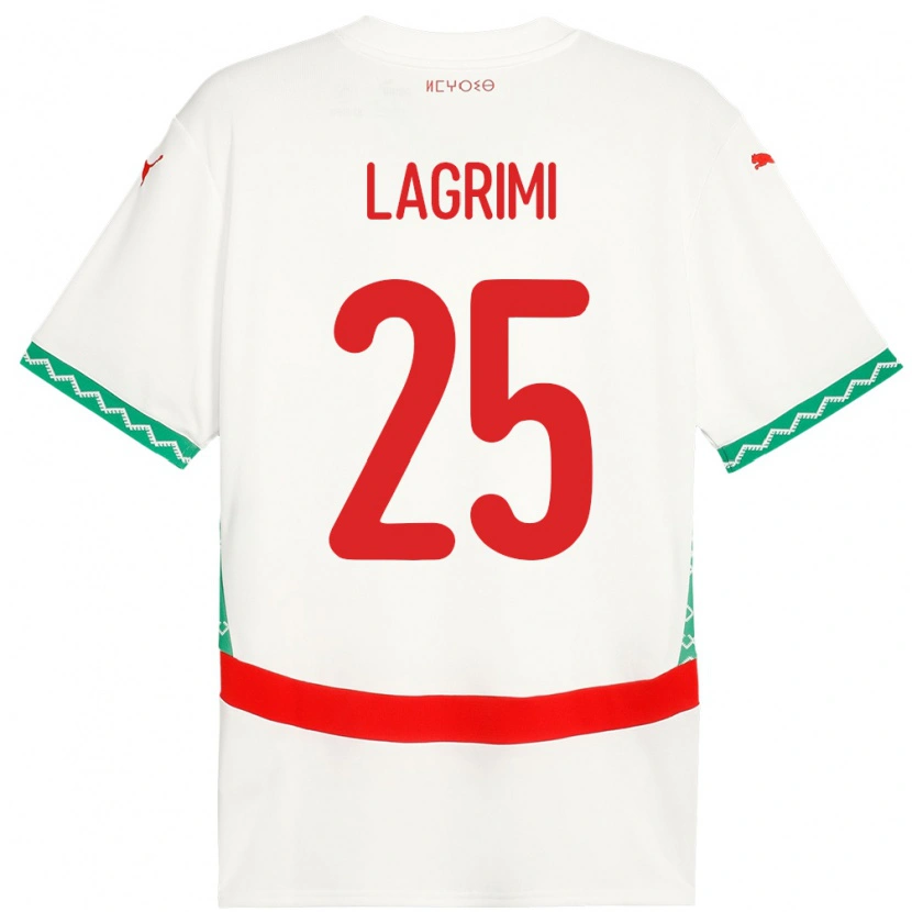Danxen Barn Marocko Ilyass Lagrimi #25 Vit Bortatröja Matchtröjor 24-26 Tröjor T-Tröja