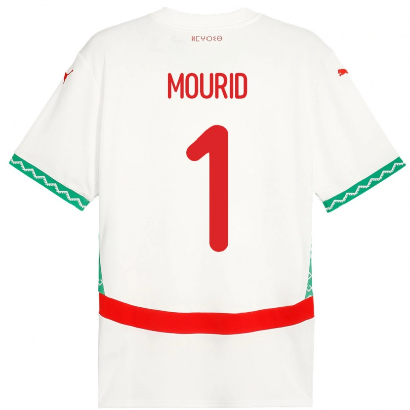 Danxen Barn Marocko Taha Mourid #1 Vit Bortatröja Matchtröjor 24-26 Tröjor T-Tröja