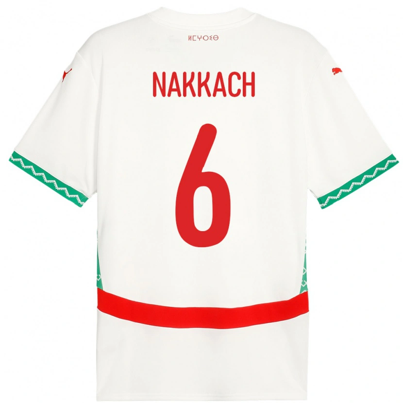 Danxen Barn Marocko Elodie Nakkach #6 Vit Bortatröja Matchtröjor 24-26 Tröjor T-Tröja