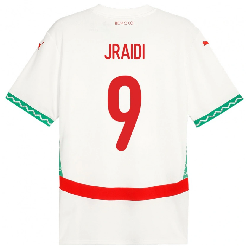 Danxen Barn Marocko Ibtissam Jraidi #9 Vit Bortatröja Matchtröjor 24-26 Tröjor T-Tröja