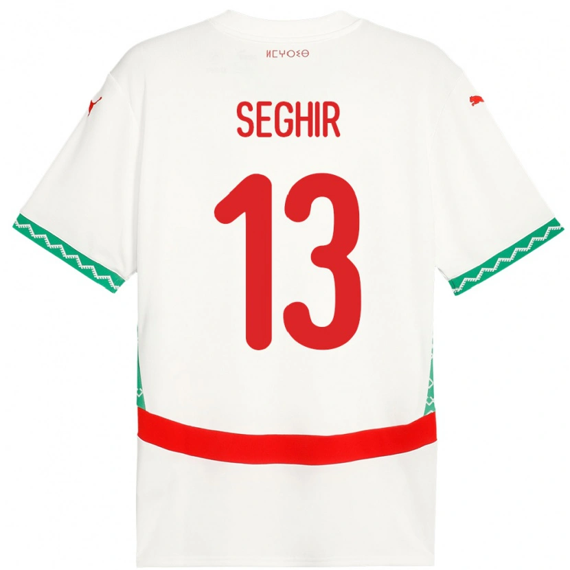 Danxen Barn Marocko Sabah Seghir #13 Vit Bortatröja Matchtröjor 24-26 Tröjor T-Tröja