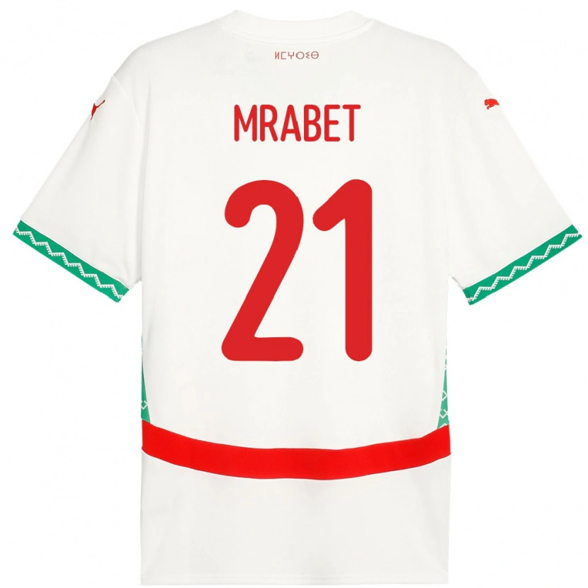 Danxen Barn Marocko Yasmin Mrabet #21 Vit Bortatröja Matchtröjor 24-26 Tröjor T-Tröja