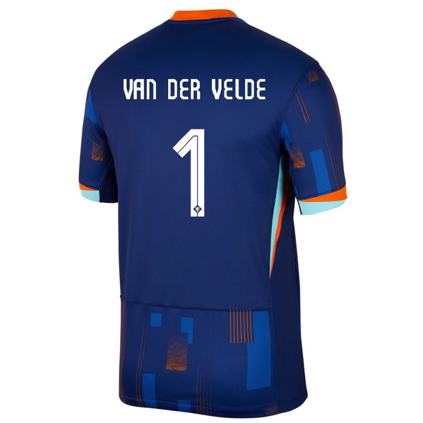 Danxen Barn Nederländerna Valentijn Van Der Velde #1 Blå Bortatröja Matchtröjor 24-26 Tröjor T-Tröja