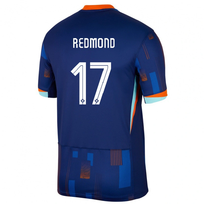 Danxen Barn Nederländerna Zepiqueno Redmond #17 Blå Bortatröja Matchtröjor 24-26 Tröjor T-Tröja