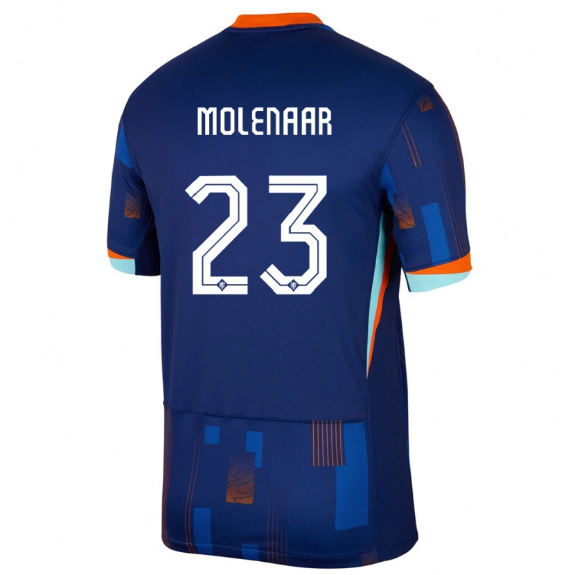 Danxen Barn Nederländerna Finn Molenaar #23 Blå Bortatröja Matchtröjor 24-26 Tröjor T-Tröja