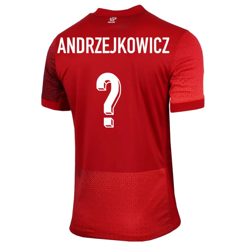 Danxen Barn Polen Mateusz Andrzejkowicz #0 Röd Bortatröja Matchtröjor 24-26 Tröjor T-Tröja