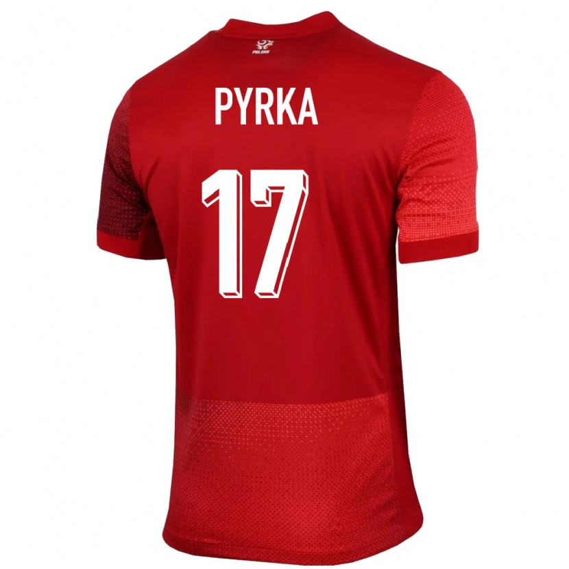 Danxen Barn Polen Arkadiusz Pyrka #17 Röd Bortatröja Matchtröjor 24-26 Tröjor T-Tröja