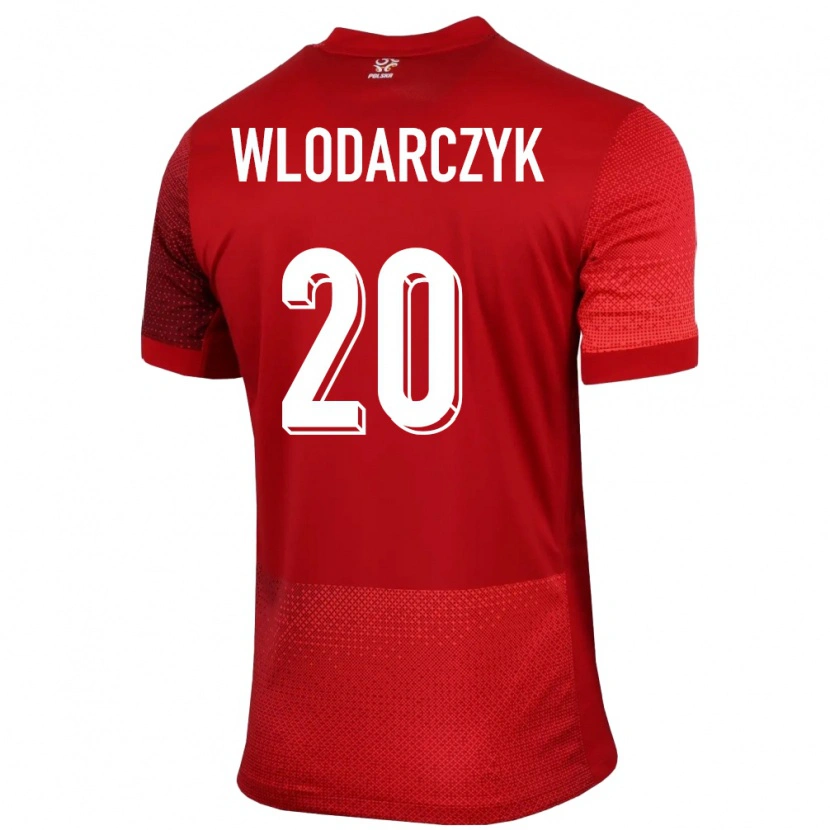 Danxen Barn Polen Szymon Wlodarczyk #20 Röd Bortatröja Matchtröjor 24-26 Tröjor T-Tröja