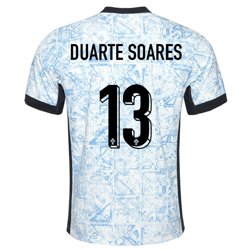 Danxen Barn Portugal Duarte Soares #13 Gräddblå Bortatröja Matchtröjor 24-26 Tröjor T-Tröja