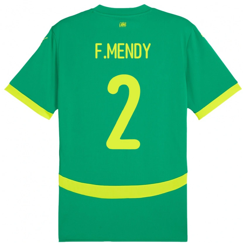 Danxen Barn Senegal Formose Mendy #2 Grön Bortatröja Matchtröjor 24-26 Tröjor T-Tröja