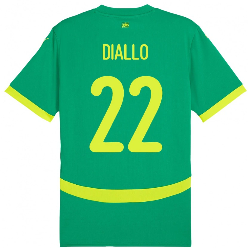 Danxen Barn Senegal Abdou Diallo #22 Grön Bortatröja Matchtröjor 24-26 Tröjor T-Tröja