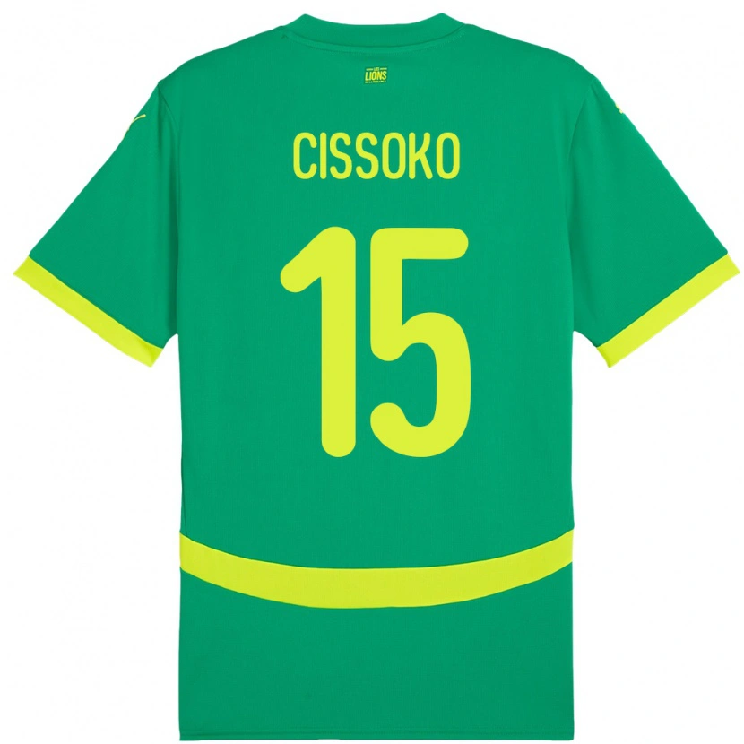 Danxen Barn Senegal Ibrahima Cissoko #15 Grön Bortatröja Matchtröjor 24-26 Tröjor T-Tröja