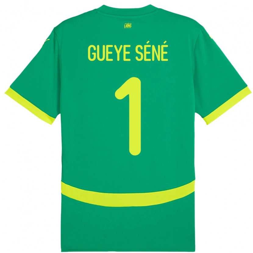 Danxen Barn Senegal Thiaba Gueye Sene #1 Grön Bortatröja Matchtröjor 24-26 Tröjor T-Tröja