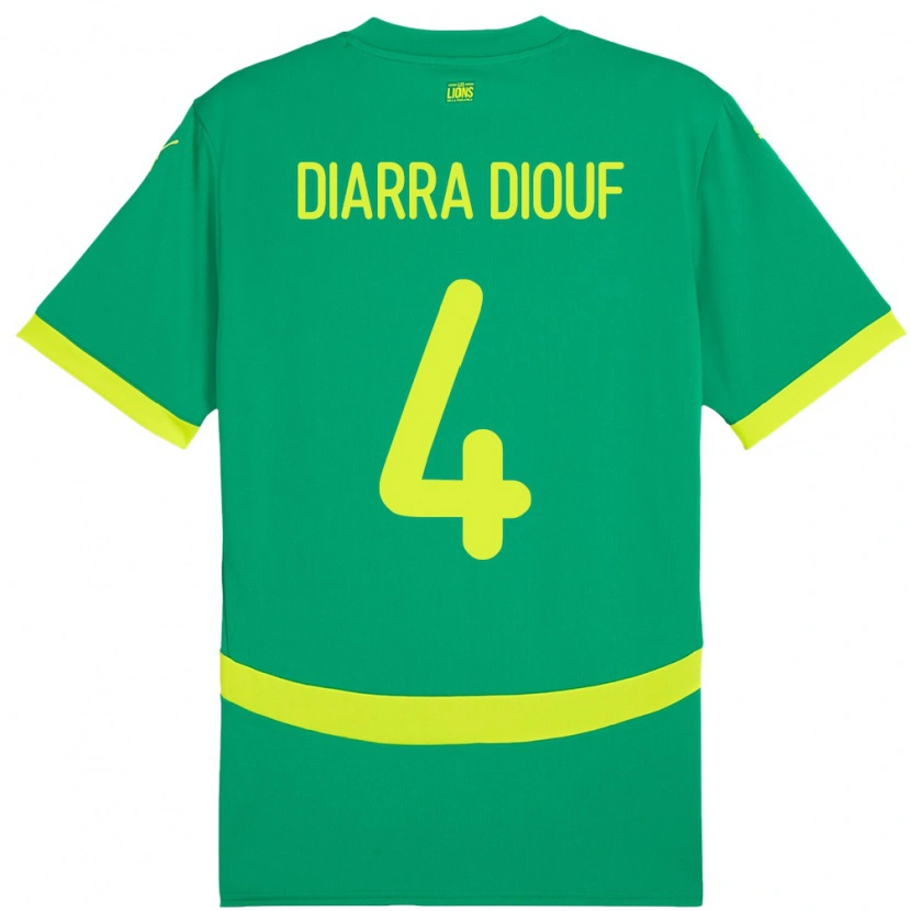 Danxen Barn Senegal Mame Diarra Diouf #4 Grön Bortatröja Matchtröjor 24-26 Tröjor T-Tröja