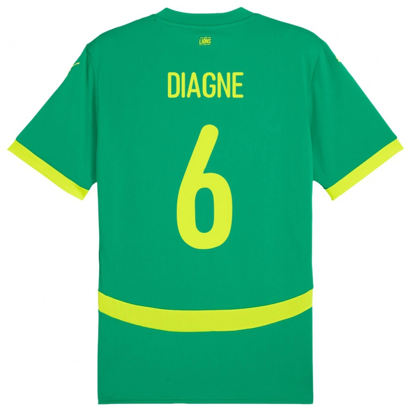 Danxen Barn Senegal Edmee Diagne #6 Grön Bortatröja Matchtröjor 24-26 Tröjor T-Tröja