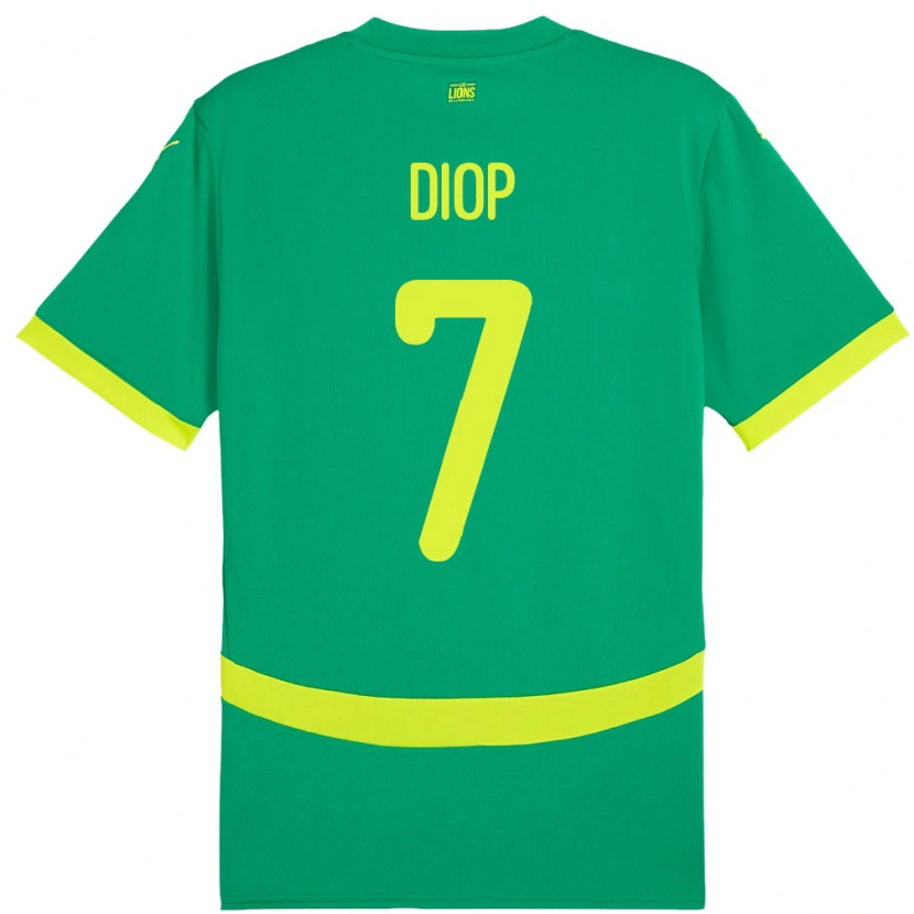 Danxen Barn Senegal Mama Diop #7 Grön Bortatröja Matchtröjor 24-26 Tröjor T-Tröja