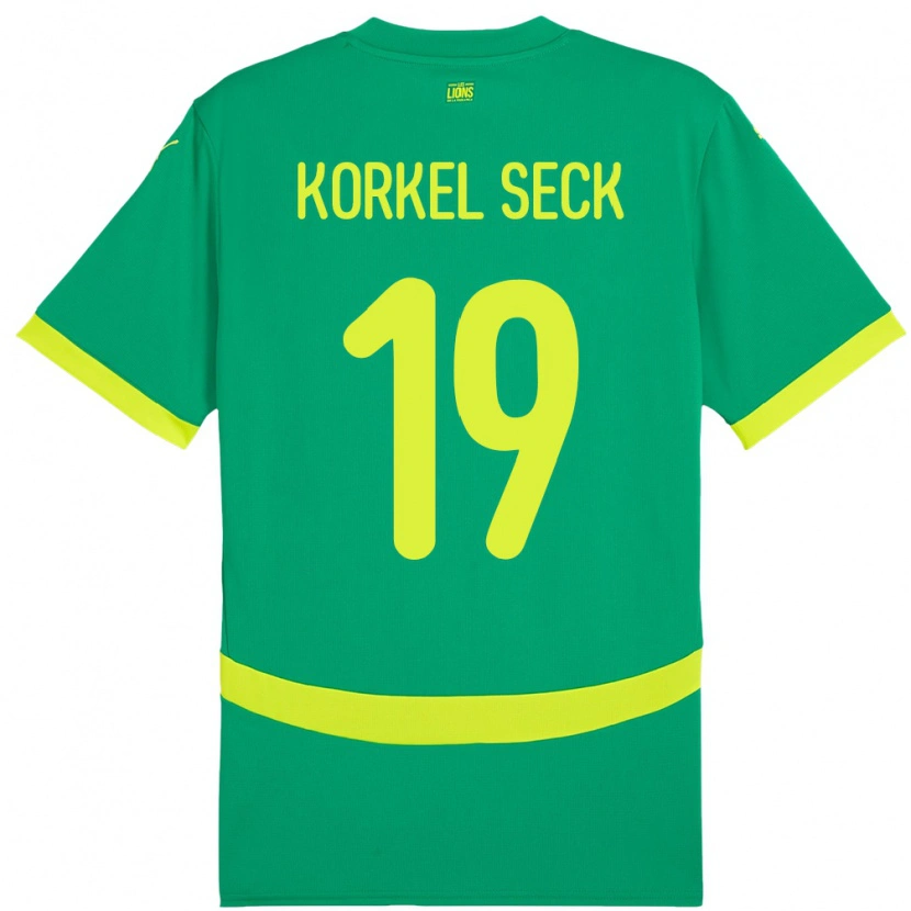 Danxen Barn Senegal Bineta Korkel Seck #19 Grön Bortatröja Matchtröjor 24-26 Tröjor T-Tröja