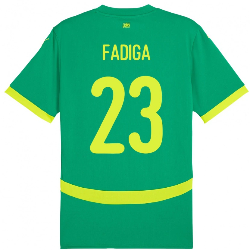 Danxen Barn Senegal Noah Fadiga #23 Grön Bortatröja Matchtröjor 24-26 Tröjor T-Tröja