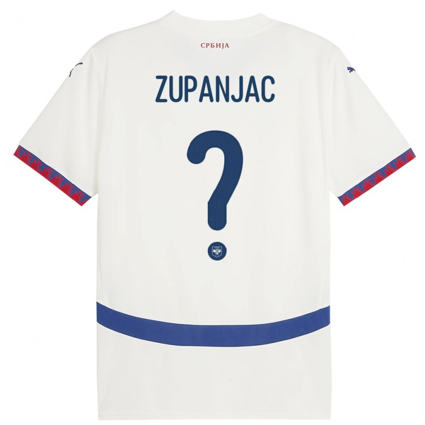 Danxen Barn Serbien Matija Zupanjac #0 Vit Bortatröja Matchtröjor 24-26 Tröjor T-Tröja