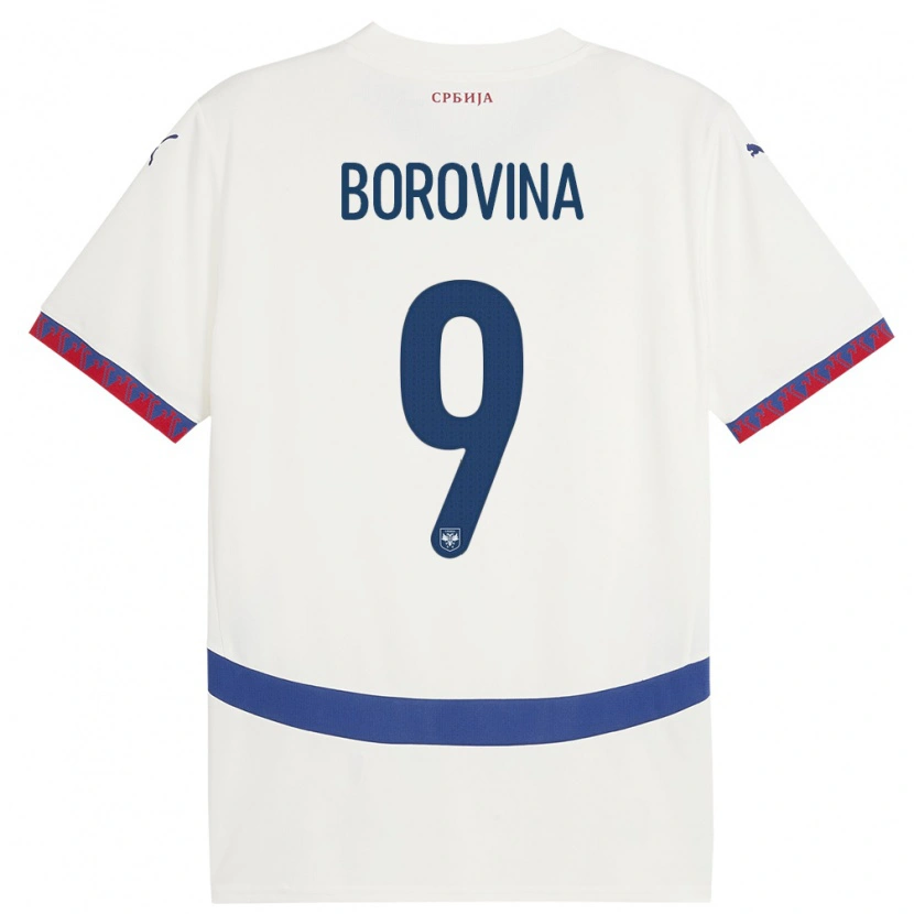 Danxen Barn Serbien Srdjan Borovina #9 Vit Bortatröja Matchtröjor 24-26 Tröjor T-Tröja