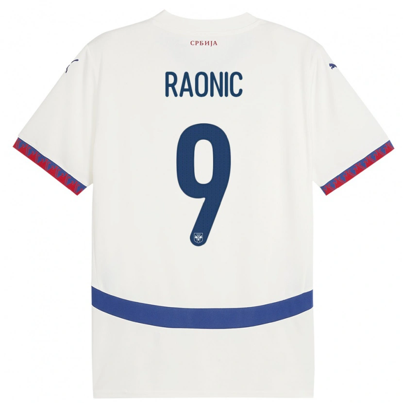 Danxen Barn Serbien Sava Raonic #9 Vit Bortatröja Matchtröjor 24-26 Tröjor T-Tröja