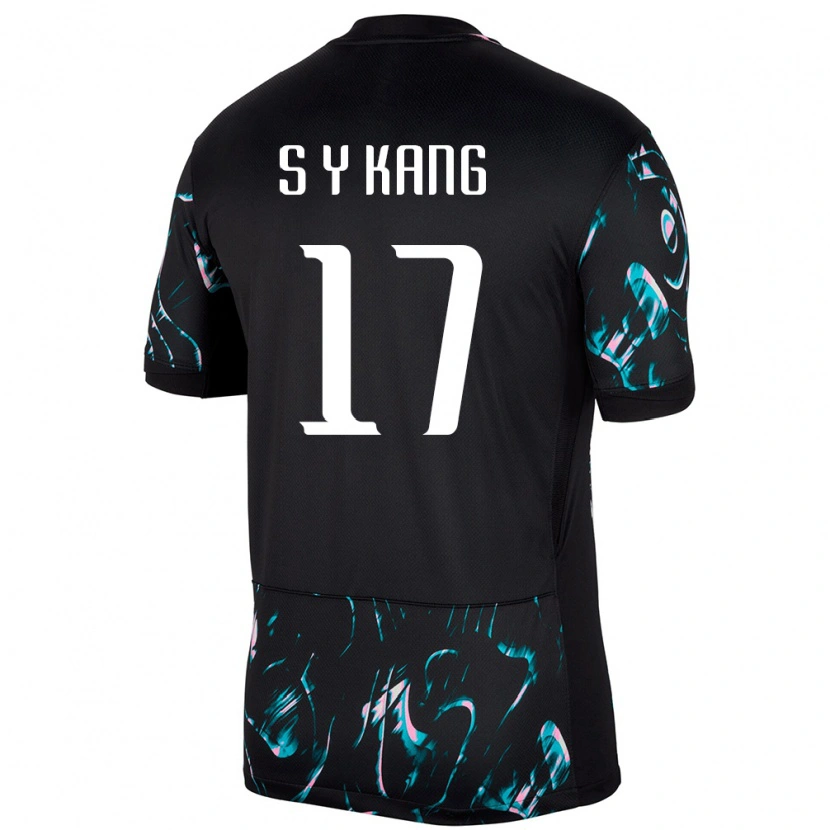 Danxen Barn Sydkorea Kang Sang Yun #17 Svart Bortatröja Matchtröjor 24-26 Tröjor T-Tröja