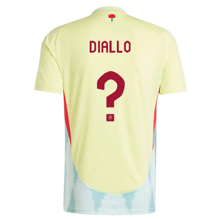 Danxen Barn Spanien Ousmane Diallo #0 Gul Bortatröja Matchtröjor 24-26 Tröjor T-Tröja