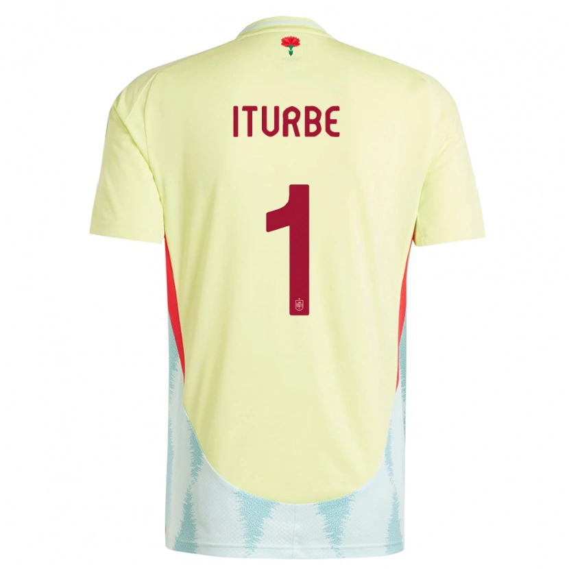 Danxen Barn Spanien Alejandro Iturbe #1 Gul Bortatröja Matchtröjor 24-26 Tröjor T-Tröja