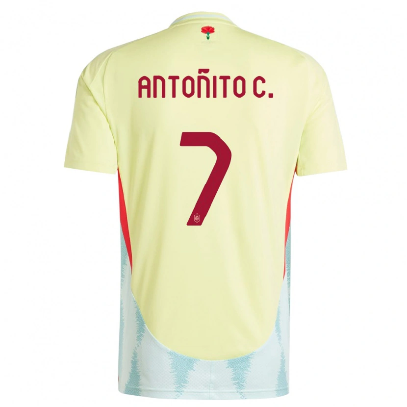 Danxen Barn Spanien Antoñito Cordero #7 Gul Bortatröja Matchtröjor 24-26 Tröjor T-Tröja