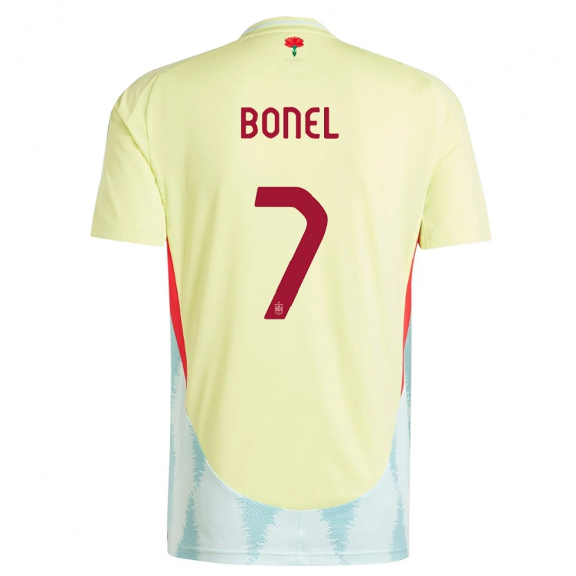 Danxen Barn Spanien Asier Bonel #7 Gul Bortatröja Matchtröjor 24-26 Tröjor T-Tröja