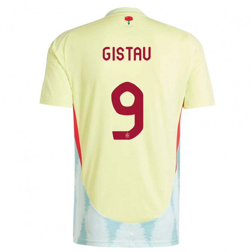 Danxen Barn Spanien Òscar Gistau #9 Gul Bortatröja Matchtröjor 24-26 Tröjor T-Tröja