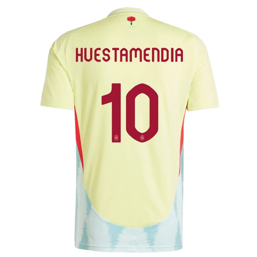 Danxen Barn Spanien Peio Huestamendia #10 Gul Bortatröja Matchtröjor 24-26 Tröjor T-Tröja