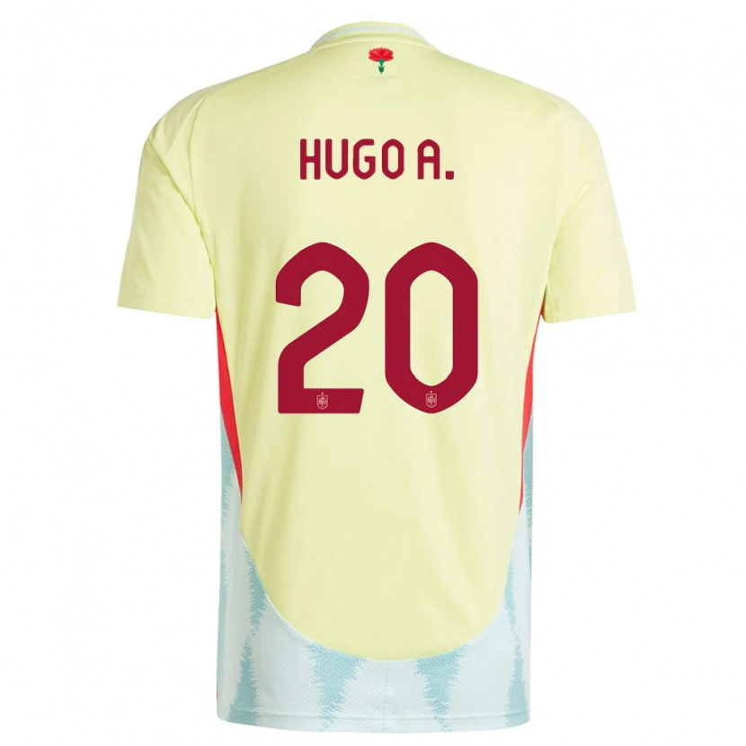 Danxen Barn Spanien Hugo Álvarez #20 Gul Bortatröja Matchtröjor 24-26 Tröjor T-Tröja