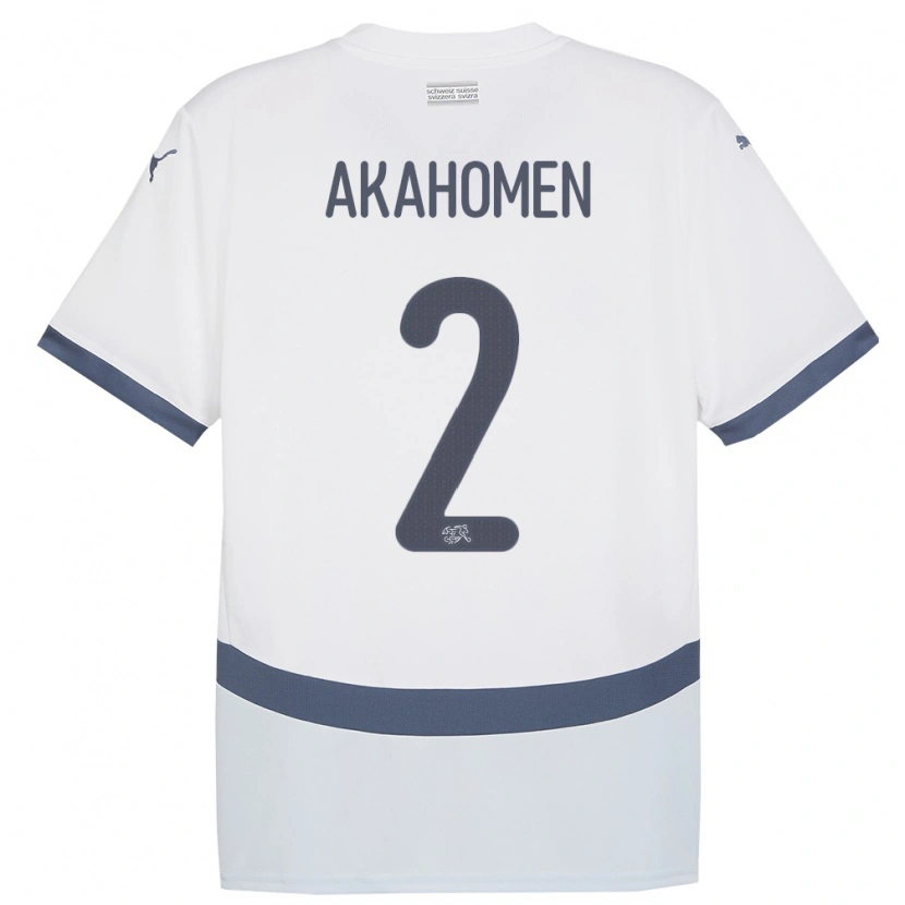 Danxen Barn Schweiz Marvin Akahomen #2 Vit Bortatröja Matchtröjor 24-26 Tröjor T-Tröja