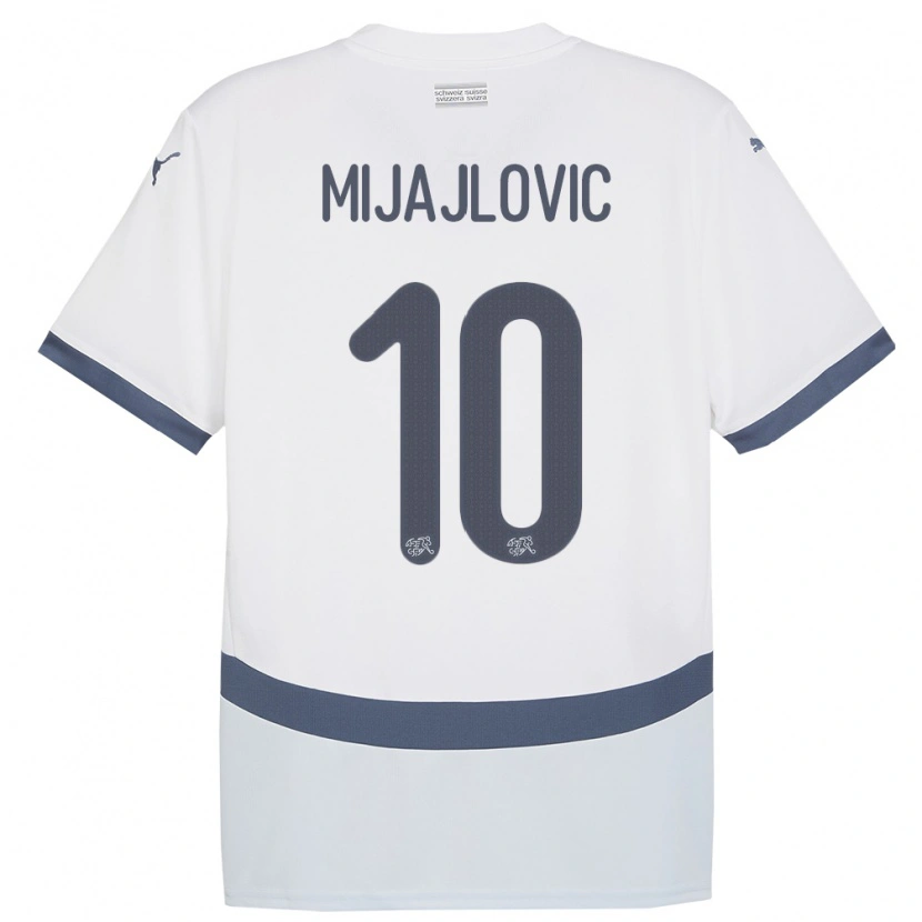 Danxen Barn Schweiz Mladen Mijajlovic #10 Vit Bortatröja Matchtröjor 24-26 Tröjor T-Tröja