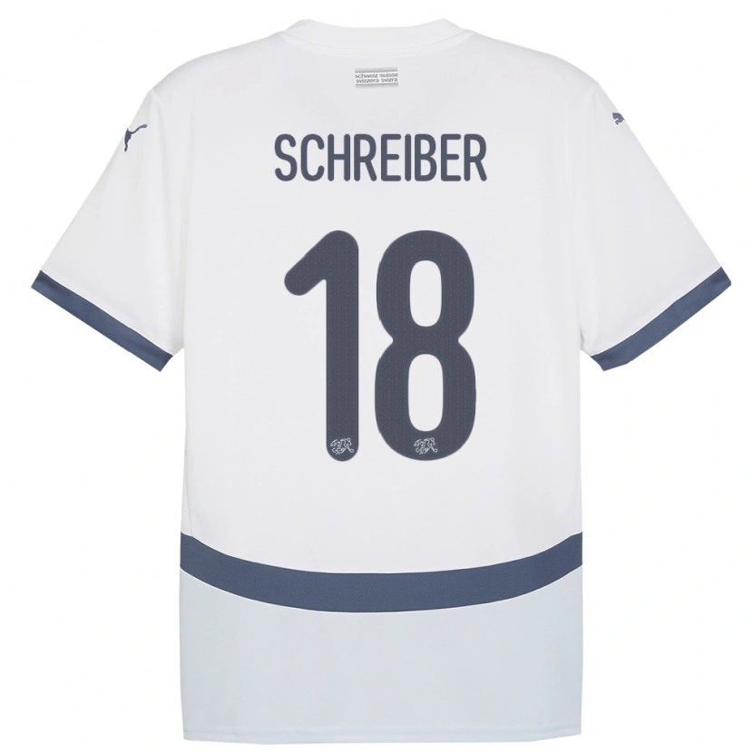 Danxen Barn Schweiz Loris Schreiber #18 Vit Bortatröja Matchtröjor 24-26 Tröjor T-Tröja