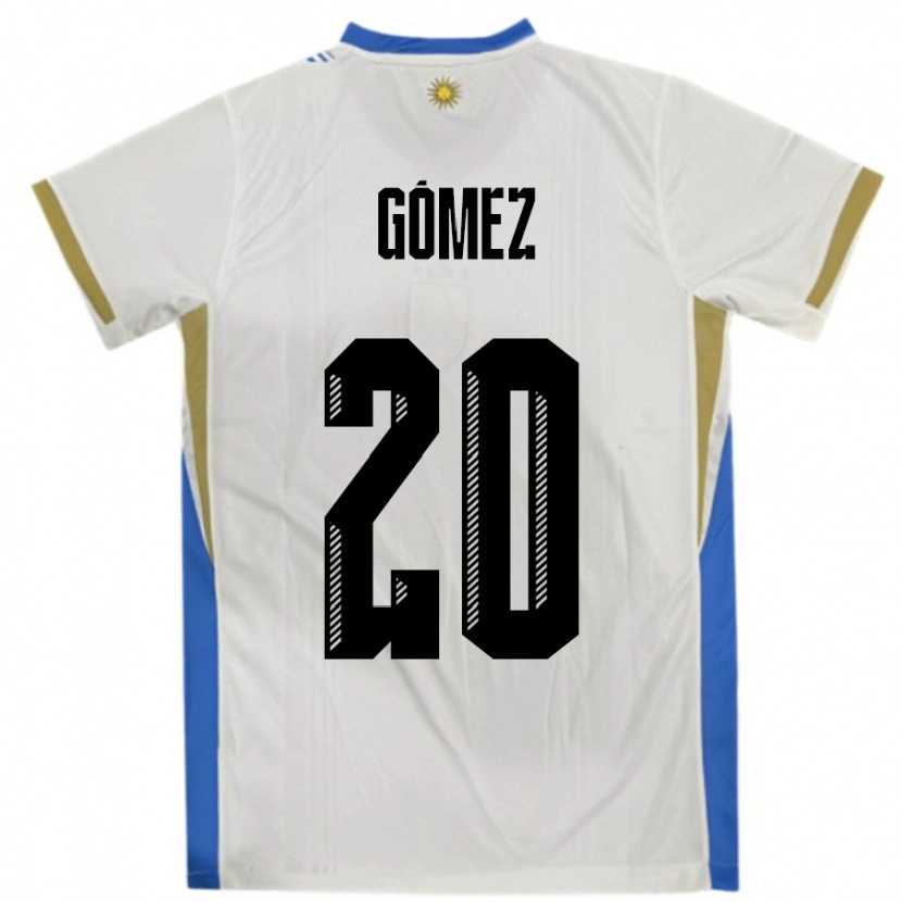 Danxen Barn Uruguay Luciana Gomez #20 Vit Blå Bortatröja Matchtröjor 24-26 Tröjor T-Tröja